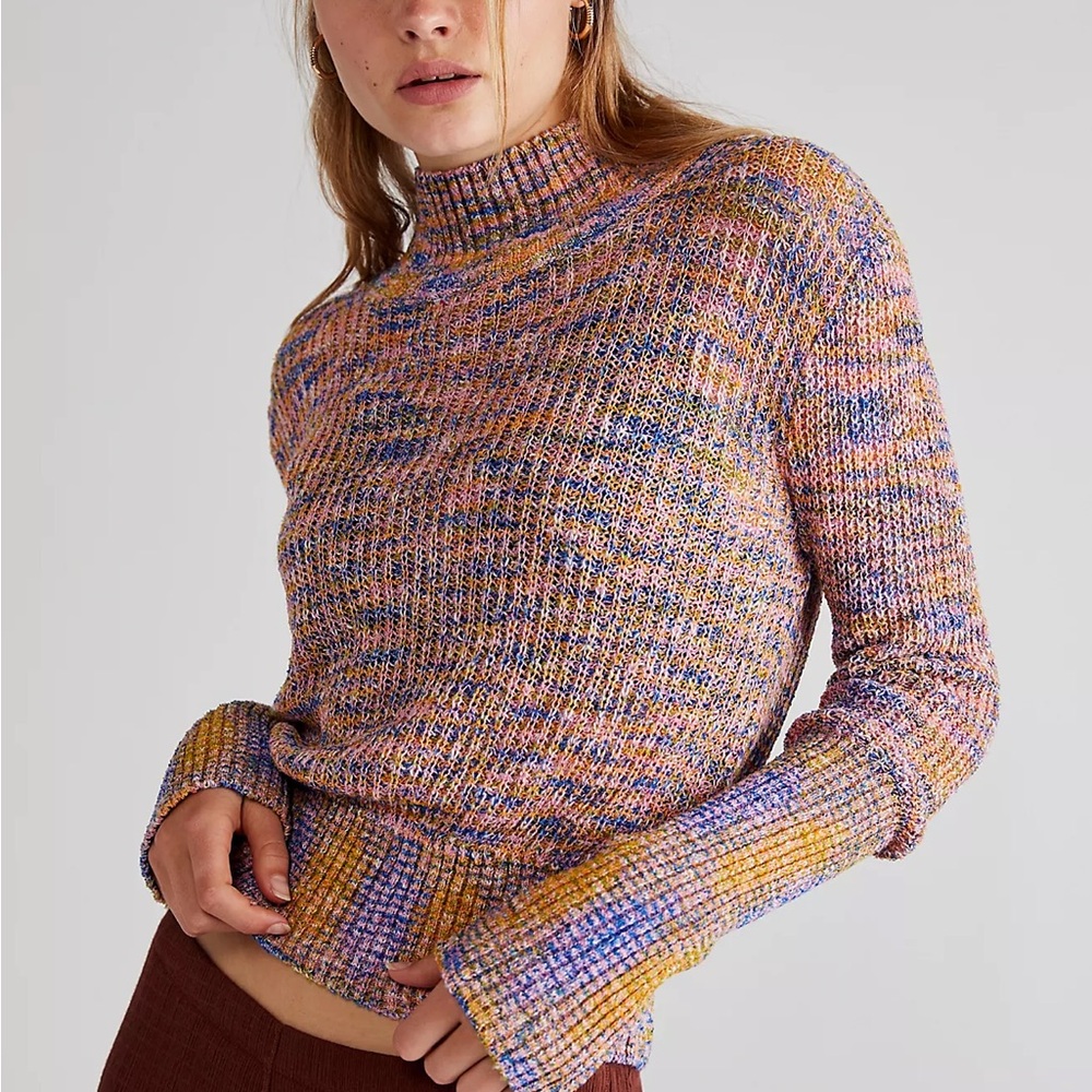 Free People Blair Spacedye Pullover Candy Combo- size xs NWT